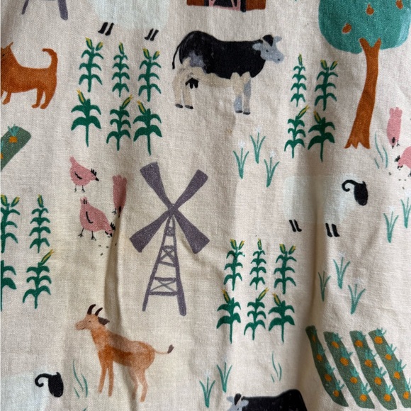 Princess Highway Farm Scene Animals Linen Cotton Short Sleeve Sz. 10 Dress - Picture 3 of 8